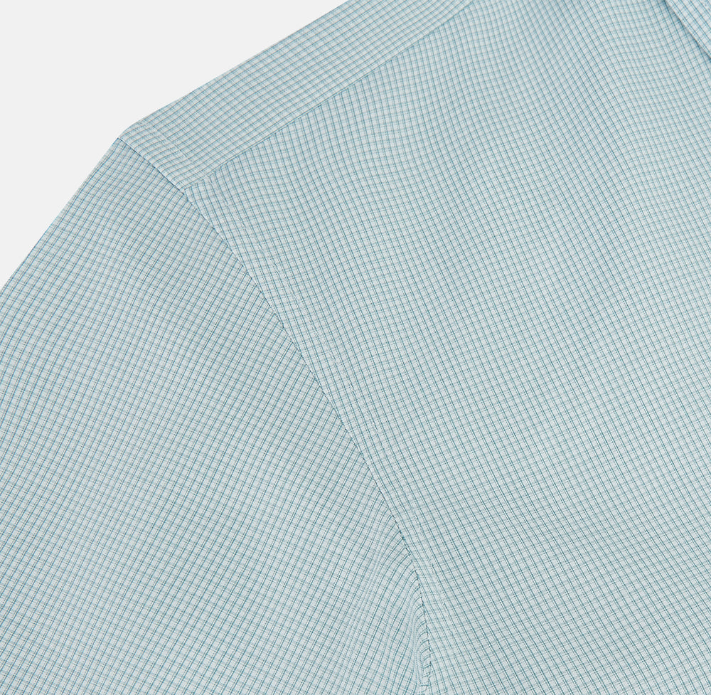 Sage Micro-Tattersall Check Windsor Shirt 18.5