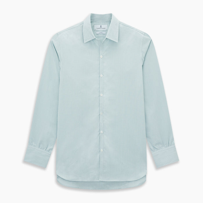 Sage Micro-Tattersall Check Windsor Shirt Image 8