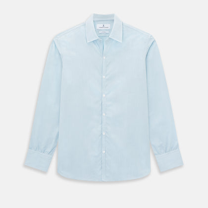 Turquoise Micro-Tattersall Check Windsor Shirt