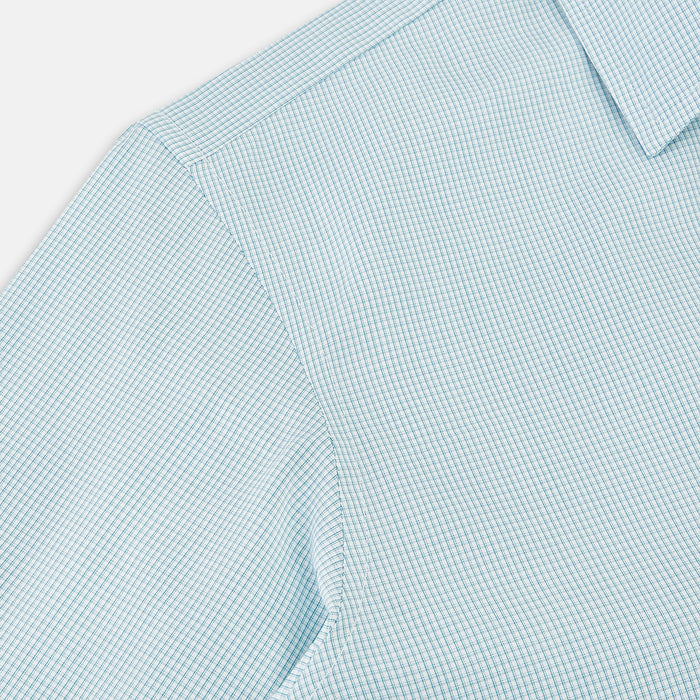 Turquoise Micro-Tattersall Check Windsor Shirt Image 5