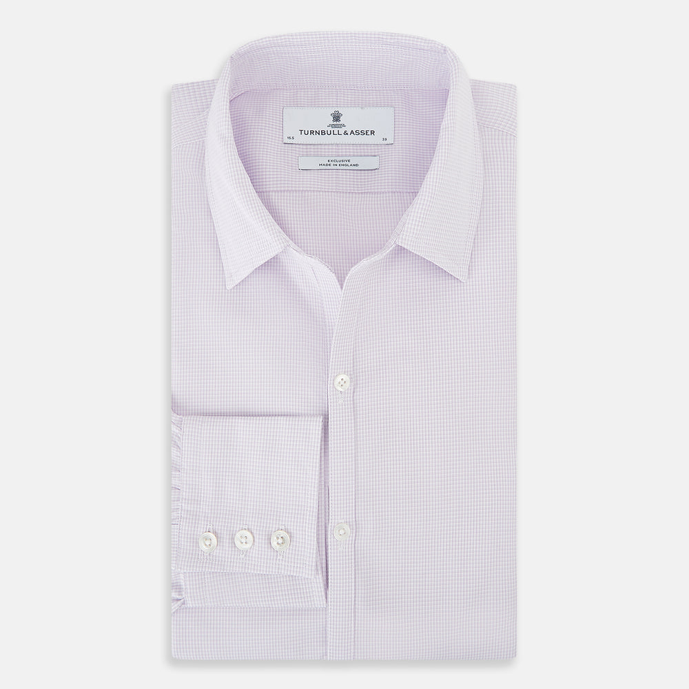 Pale Pink Micro-Tattersall Check Windsor Shirt 19
