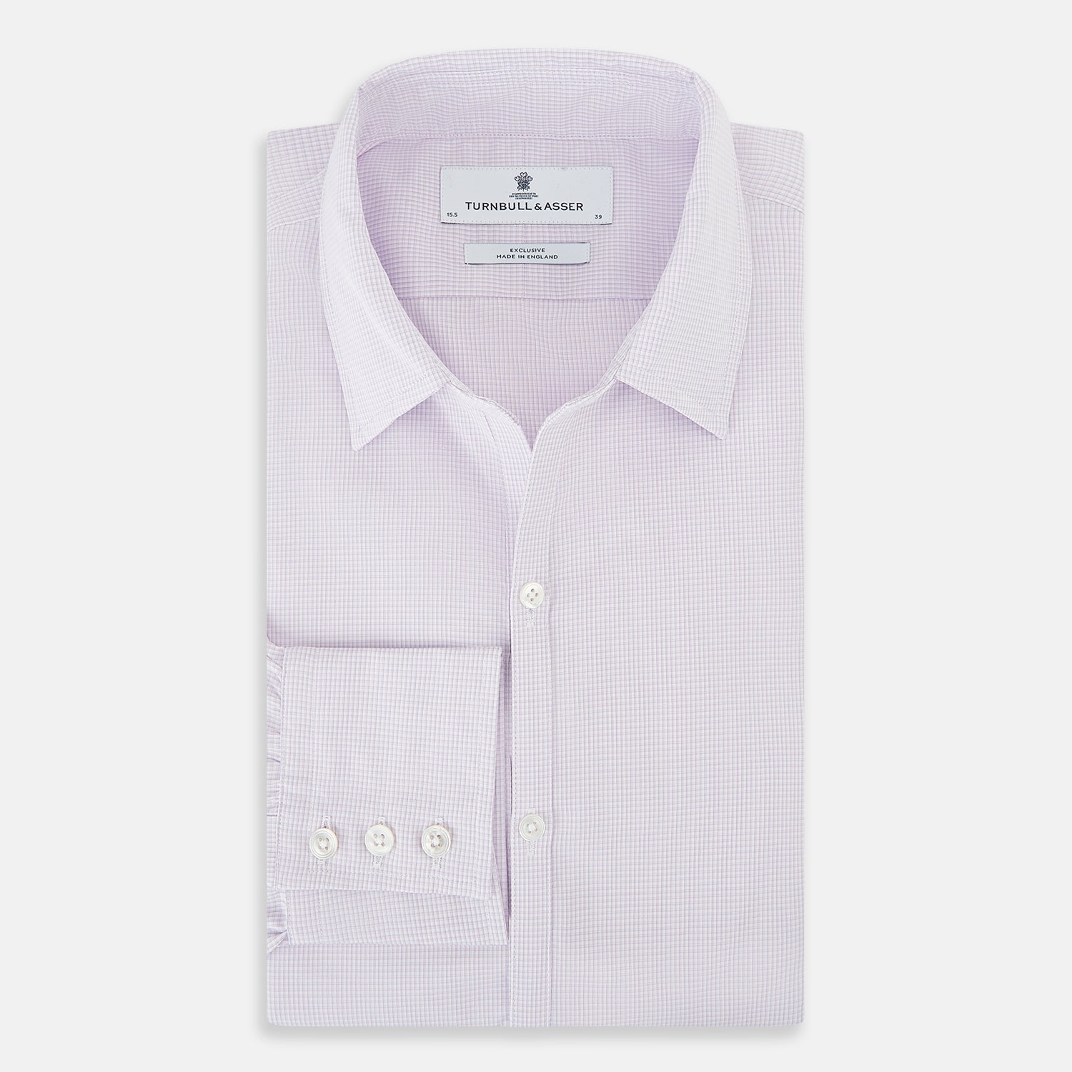 View 5 of product Pale Pink Micro-Tattersall Check Windsor Shirt 19