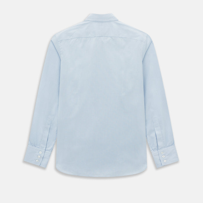 Colony Blue Micro-Tattersall Check Windsor Shirt Image 2