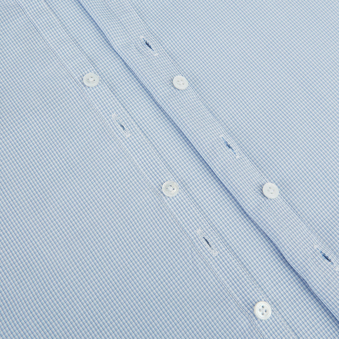 Colony Blue Micro-Tattersall Check Windsor Shirt Image 6