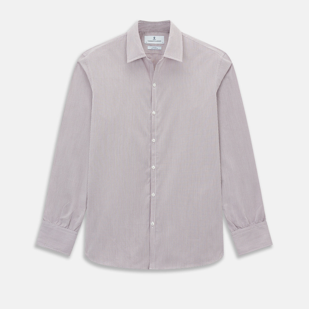 Burgundy Micro-Tattersall Check Windsor Shirt 17