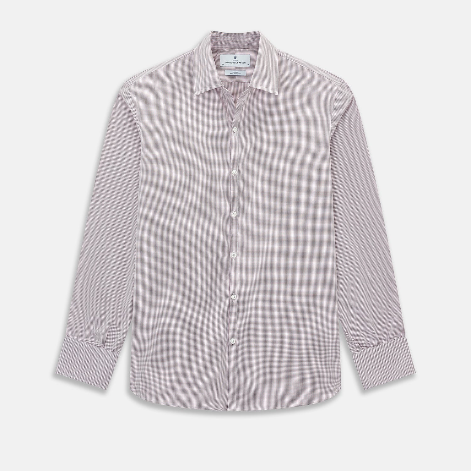 View 1 of product Burgundy Micro-Tattersall Check Windsor Shirt 17