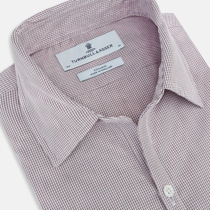 Burgundy Micro-Tattersall Check Windsor Shirt Image 1