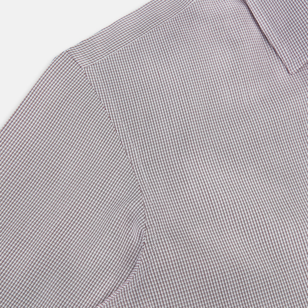 Burgundy Micro-Tattersall Check Windsor Shirt 17