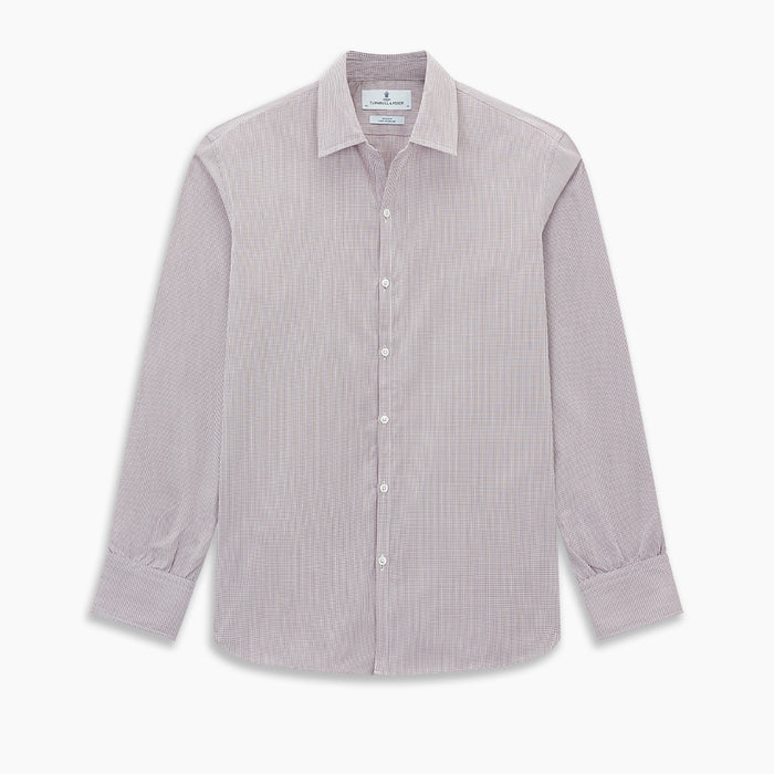 Burgundy Micro-Tattersall Check Windsor Shirt Image 8