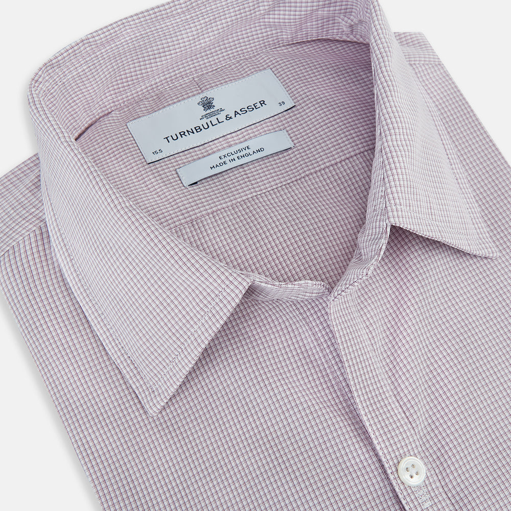 Lilac Shadow Check Wndsor Shirt 18.5