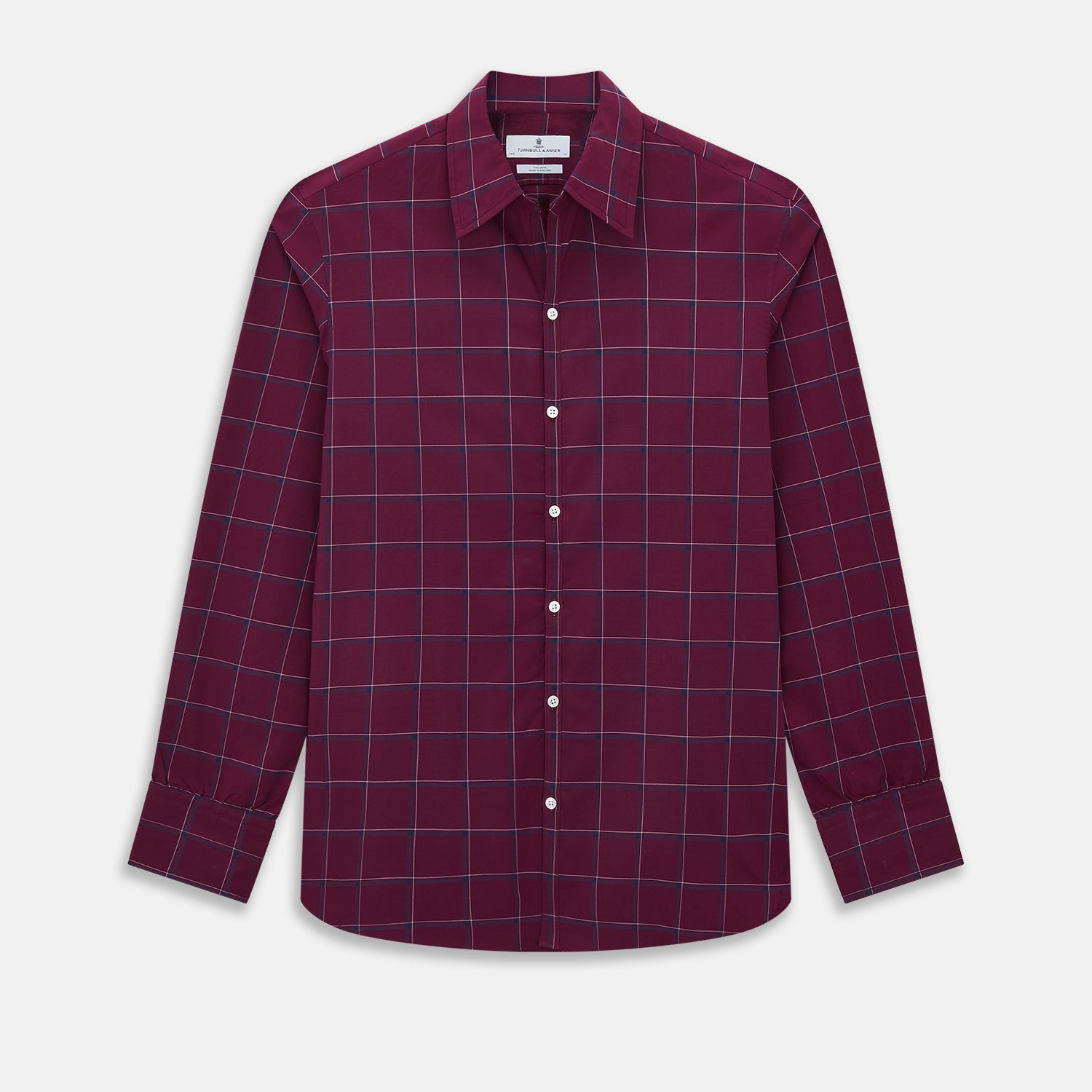 View 1 of product Online Exclusive · Wine Grid Check Windsor Shirt 19.0
