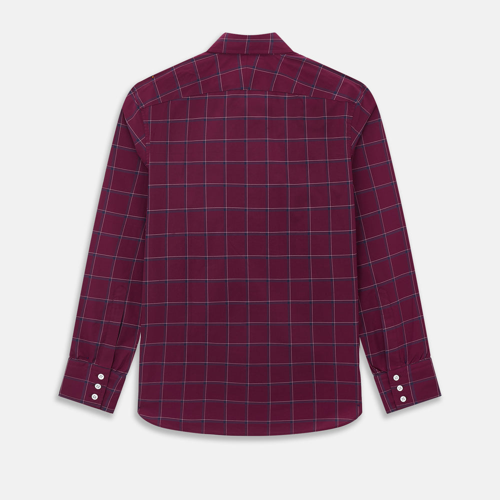 Online Exclusive · Wine Grid Check Windsor Shirt 19.0