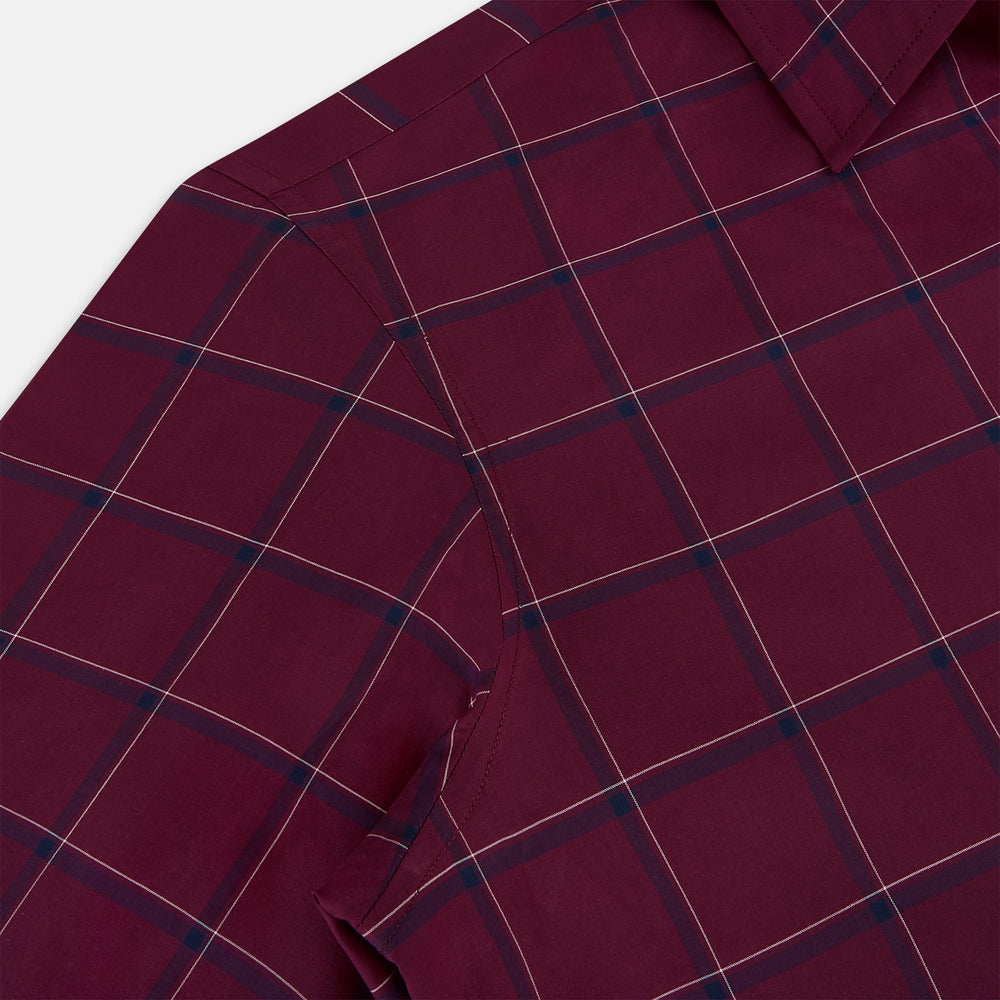 Online Exclusive · Wine Grid Check Windsor Shirt 19.0