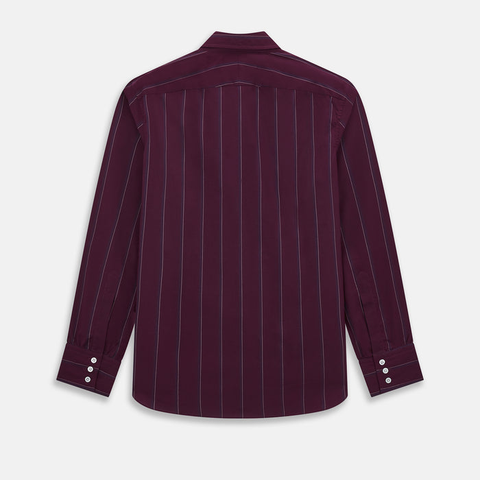 Dark Burgundy Track Stripe Windsor Shirt Image 11