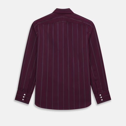 Dark Burgundy Track Stripe Windsor Shirt Image 3