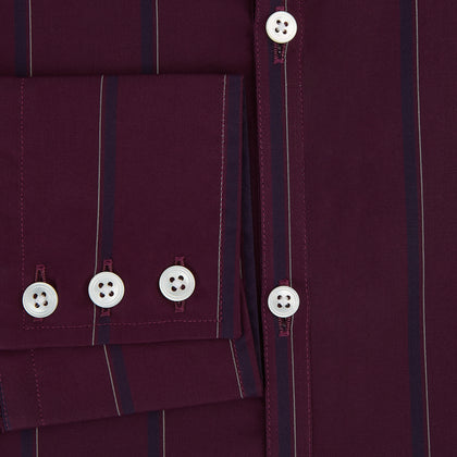Dark Burgundy Track Stripe Windsor Shirt Image 4