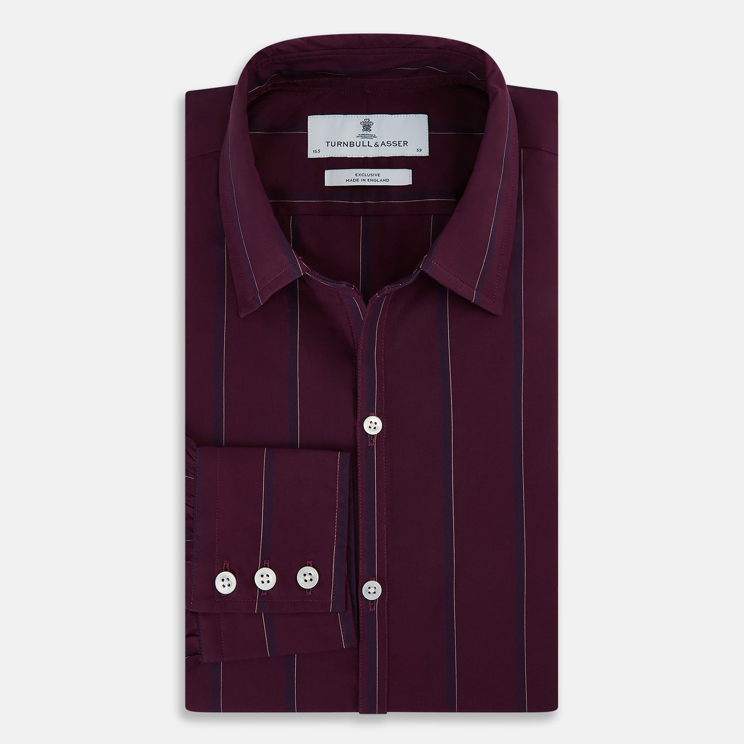View 14 of product Dark Burgundy Track Stripe Windsor Shirt 19