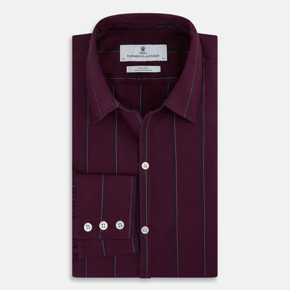 Dark Burgundy Track Stripe Windsor Shirt Image 5
