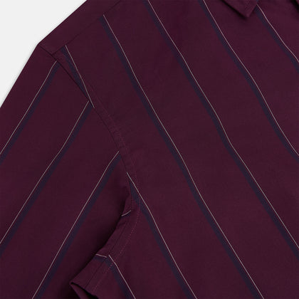Dark Burgundy Track Stripe Windsor Shirt Image 14