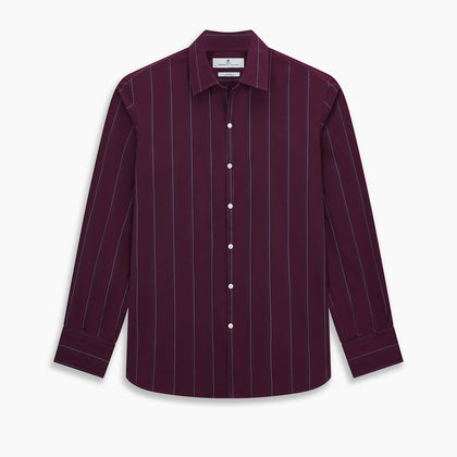 Dark Burgundy Track Stripe Windsor Shirt Image 17