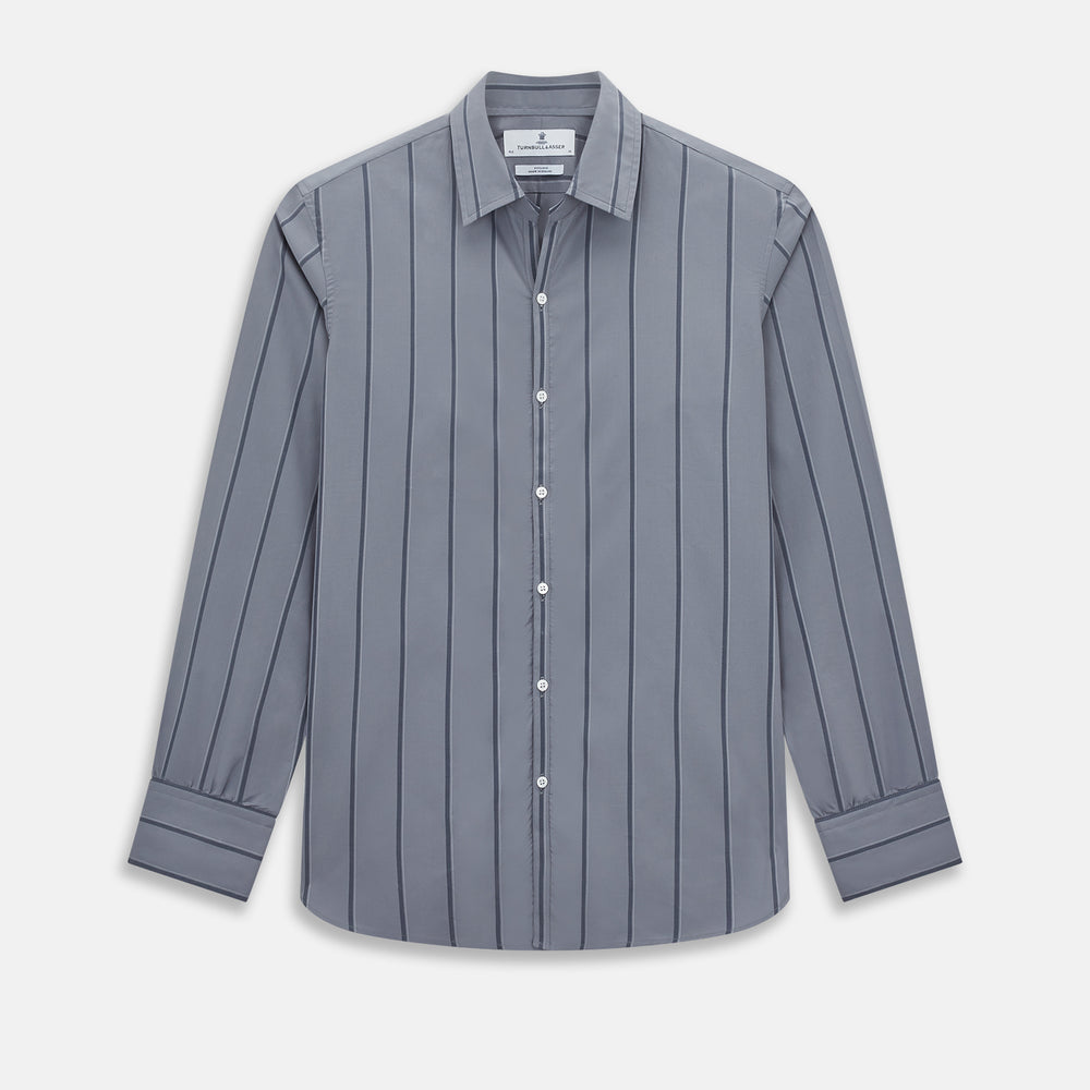 Grey Track Stripe Windsor Shirt 19