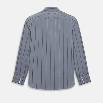 Grey Track Stripe Windsor Shirt Image 2