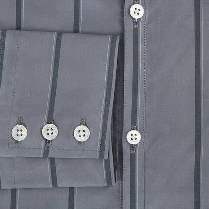 Grey Track Stripe Windsor Shirt Image 3