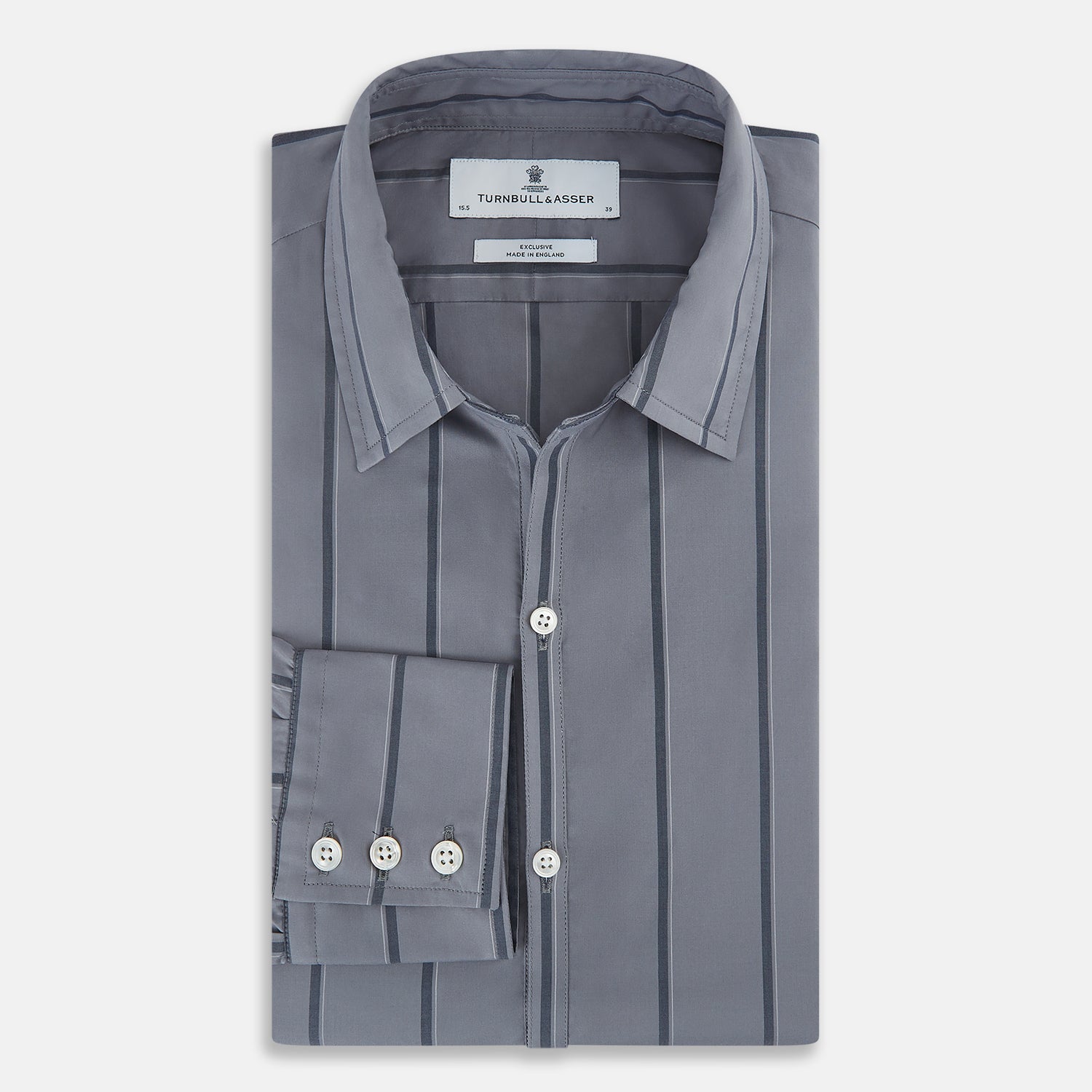 View 5 of product Grey Track Stripe Windsor Shirt 19