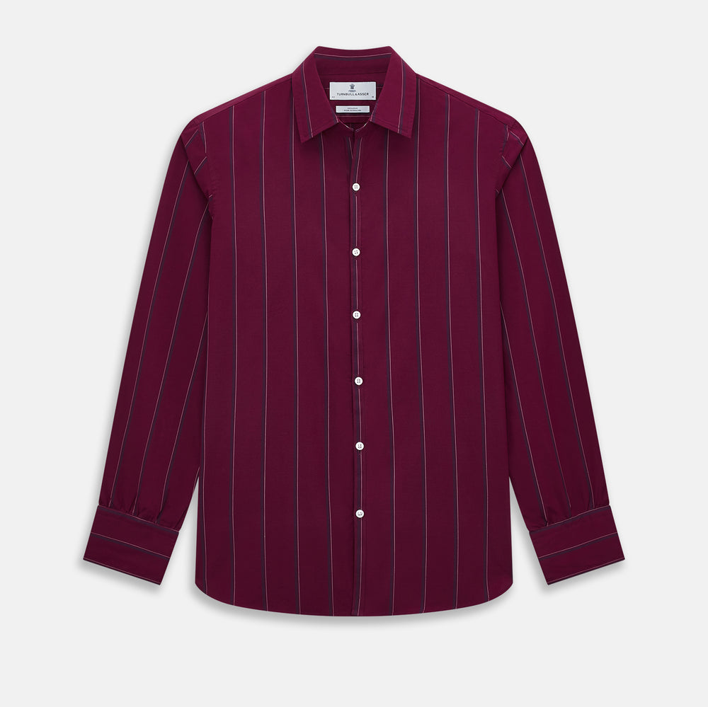 Wine Track Stripe Windsor Shirt 19