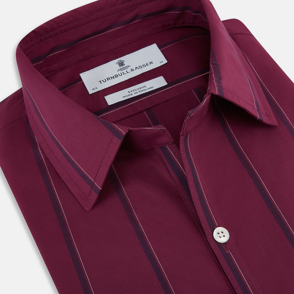 Wine Track Stripe Windsor Shirt 19