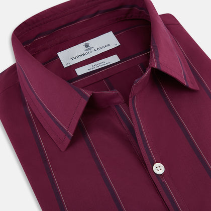 Wine Track Stripe Windsor Shirt Image 1