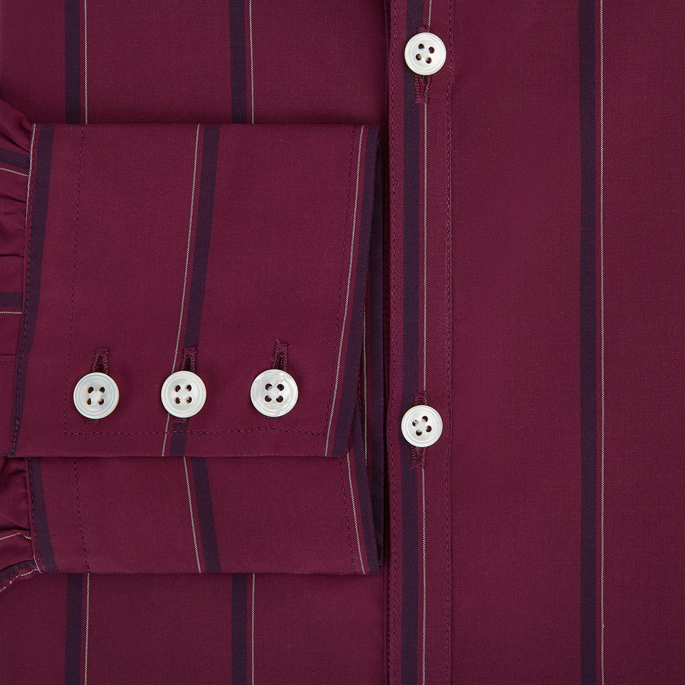 Wine Track Stripe Windsor Shirt 19