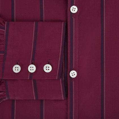 Wine Track Stripe Windsor Shirt Image 3