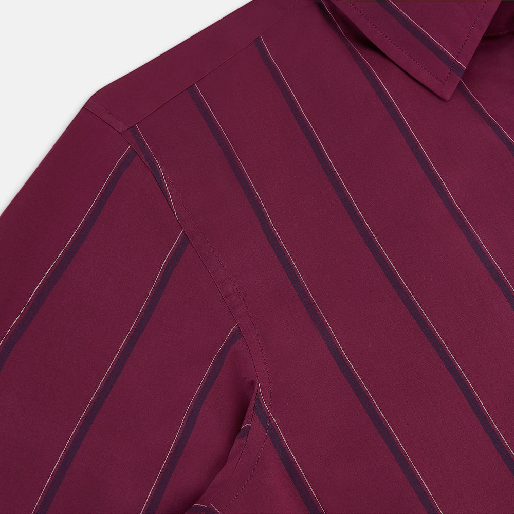 Wine Track Stripe Windsor Shirt 19
