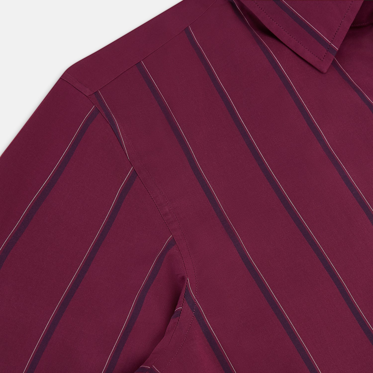 View 6 of product Wine Track Stripe Windsor Shirt 19