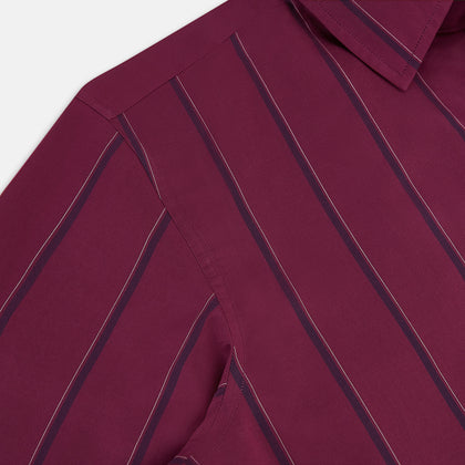 Wine Track Stripe Windsor Shirt Image 5