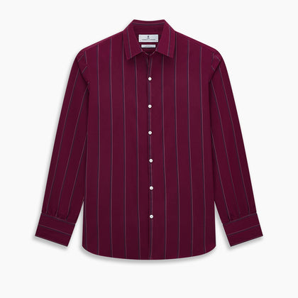 Wine Track Stripe Windsor Shirt Image 8