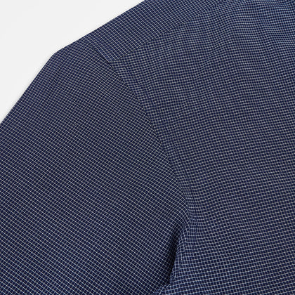 Pale Blue and Navy Pin Check Windsor Shirt Image 5
