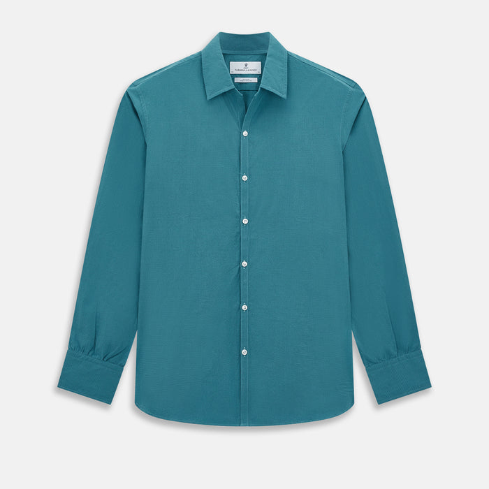 Turquoise Pin Check Windsor Shirt