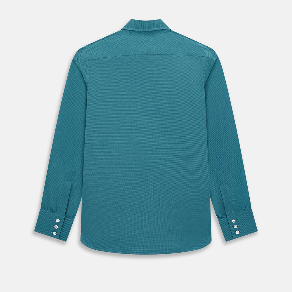 Turquoise Pin Check Windsor Shirt 19