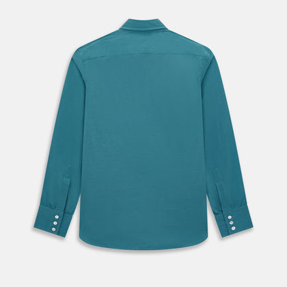 Turquoise Pin Check Windsor Shirt Image 2