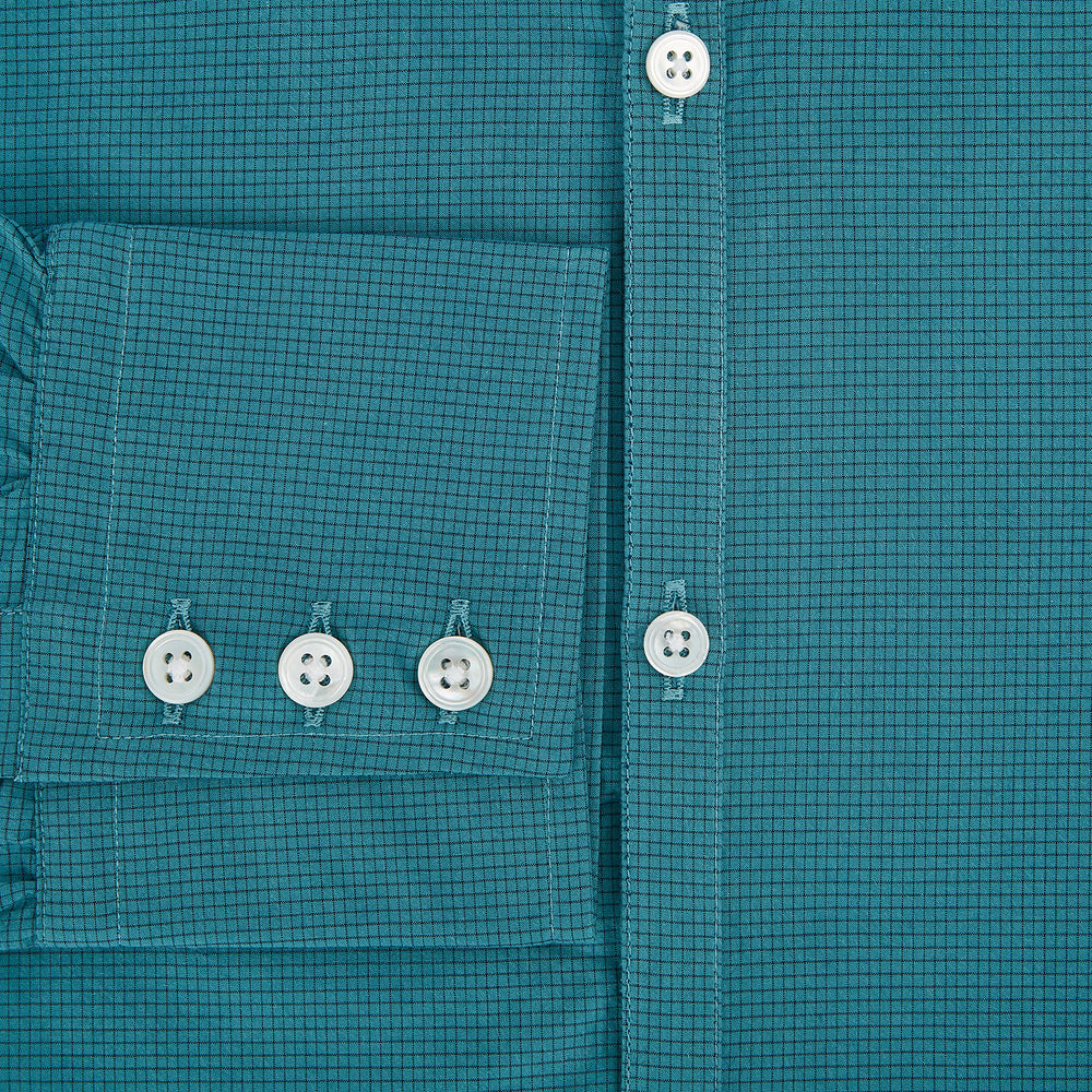 Turquoise Pin Check Windsor Shirt 19