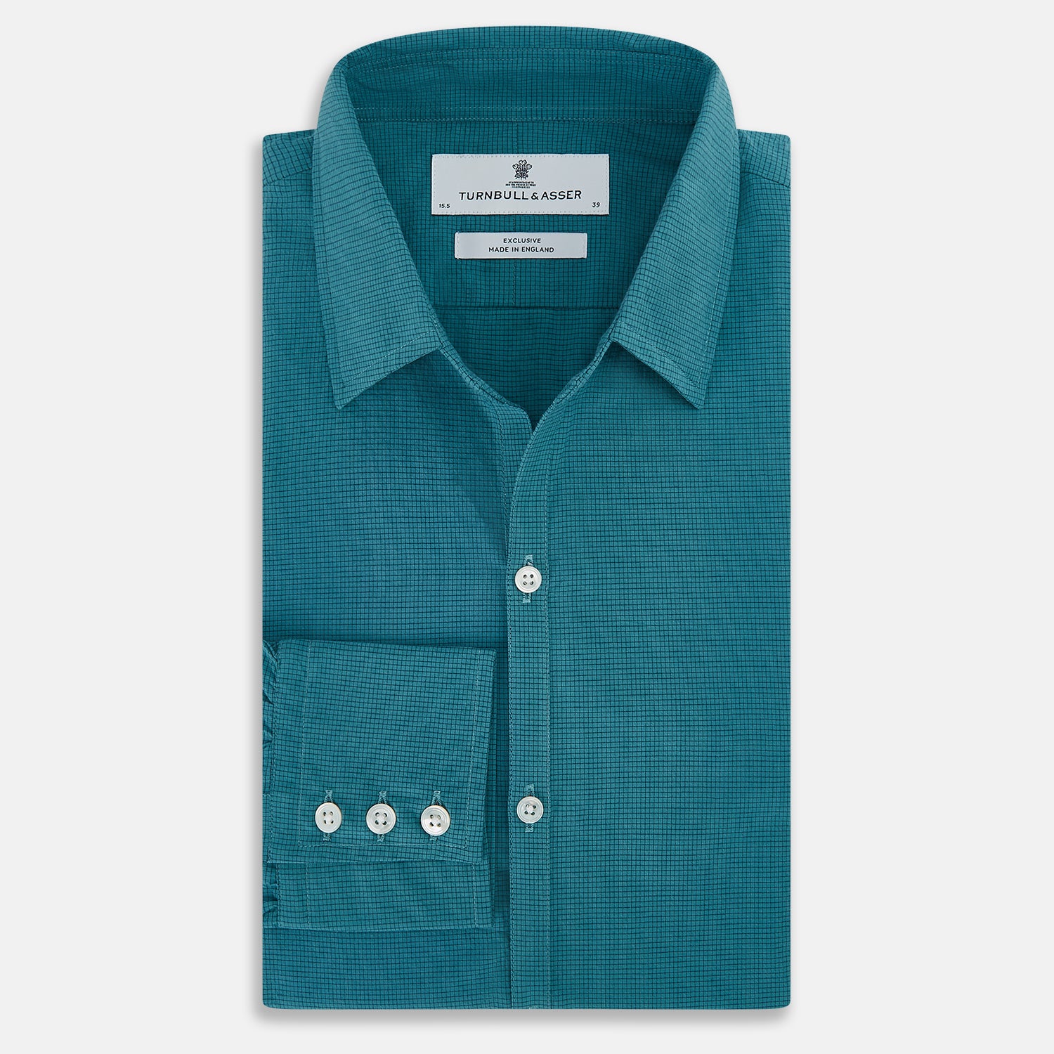 View 5 of product Turquoise Pin Check Windsor Shirt 19