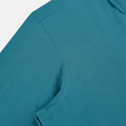 Turquoise Pin Check Windsor Shirt Image 5