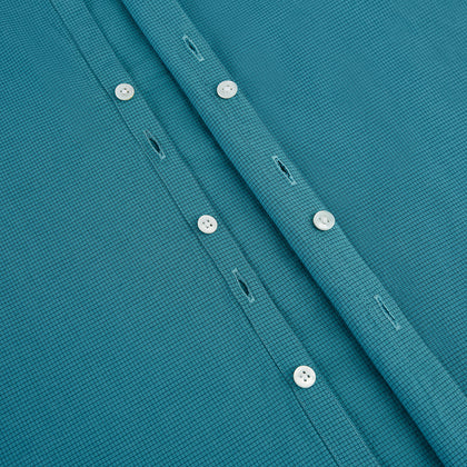Turquoise Pin Check Windsor Shirt Image 6