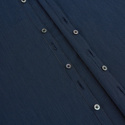 Navy and White Pinstripe Windsor Shirt Image 6