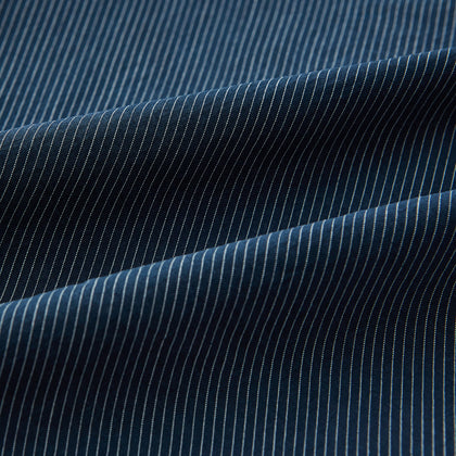Navy and White Pinstripe Windsor Shirt Image 7