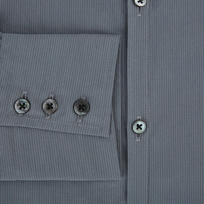 Grey Pinstripe Windsor Shirt Image 3