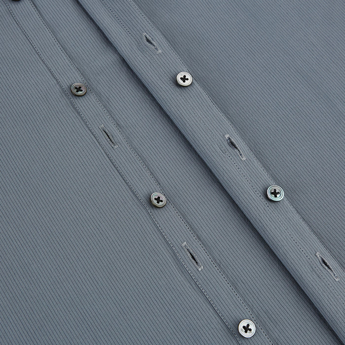 Grey Pinstripe Windsor Shirt Image 6