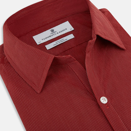 Dark Red Pinstripe Windsor Shirt Image 1